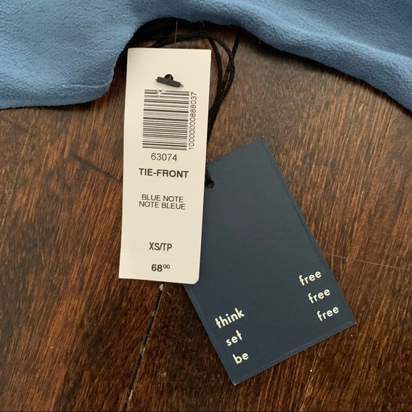 Wilfred Free The Tie Front Blouse in Blue Note BNWT - Picture 6 of 6